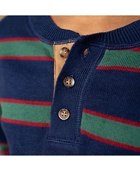 Hope & Henry Baby Boys Organic Long Sleeve Henley Pullover Sweater with Elbow Patches Cable Pat