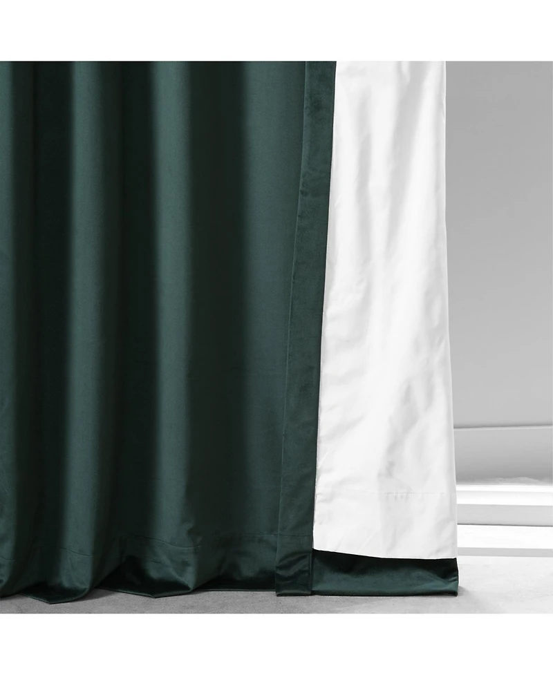 Half Price Drapes Spirit Green Signature Plush Velvet Hotel Blackout Curtain