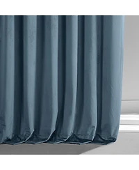 Half Price Drapes Oxford Blue Signature Plush Velvet Hotel Blackout Curtain