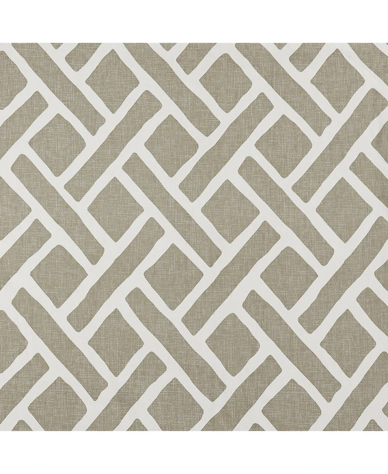 Half Price Drapes Martinique Taupe Geometric Printed Cotton Room Darkening Curtain