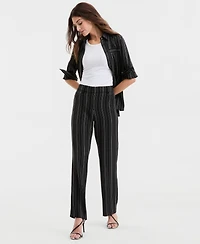 Anne Klein Women's Striped Pull-On Wide-Leg Pants