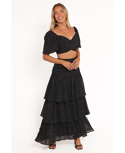 Petal and Pup Women's Selina Skirt Set - Black Polka Dot
