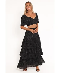 Petal and Pup Women's Selina Skirt Set - Black Polka Dot