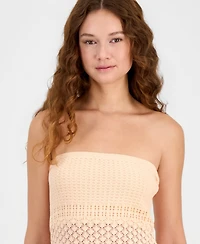 Hooked Up by Iot Juniors' Strapless Crochet Tube Top
