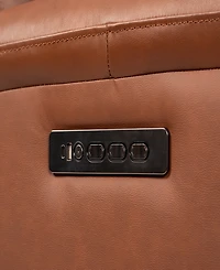 Flexsteel 39" Leather Rex Power Swivel Gliding Recliner with Power Headrest Lumbar