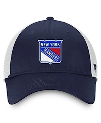 Fanatics Men's Blue/White New York Rangers Core Primary Logo Trucker Adjustable Hat