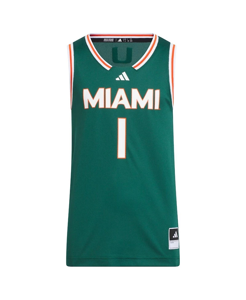 Adidas Big Boys and Girls Green Miami Hurricanes Replica Swingman Jersey