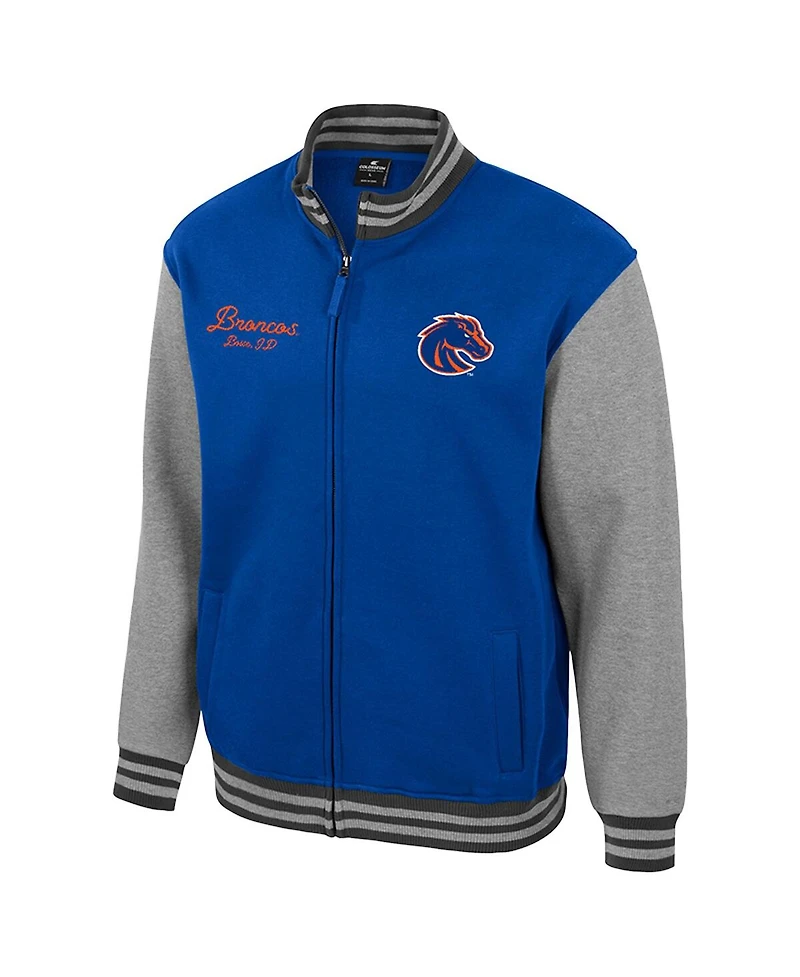 Colosseum Men's Royal Boise State Broncos Ambi-Turner Full-Zip Varsity Jacket