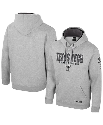 Colosseum Men's Heather Gray Texas Tech Red Raiders Oorah Oht Military Appreciation Pullover Hoodie