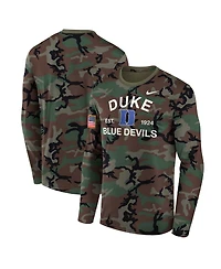 Nike Men's Camo Duke Blue Devils 2025 Military Appreciation Legend Dri-fit Long Sleeve T-Shirt