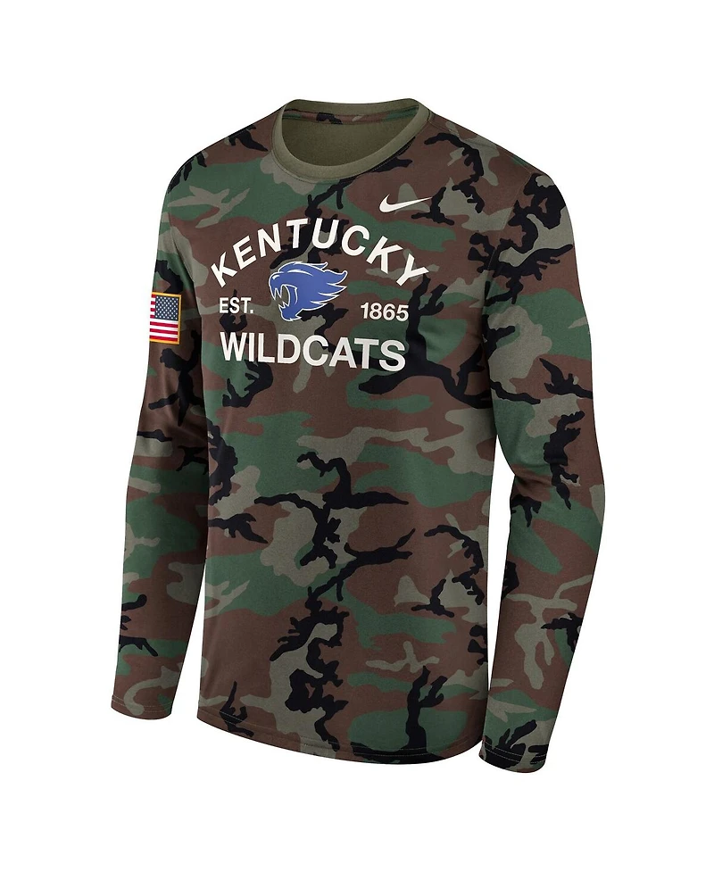 Nike Men's Camo Kentucky Wildcats 2025 Military Appreciation Legend Dri-fit Long Sleeve T-Shirt
