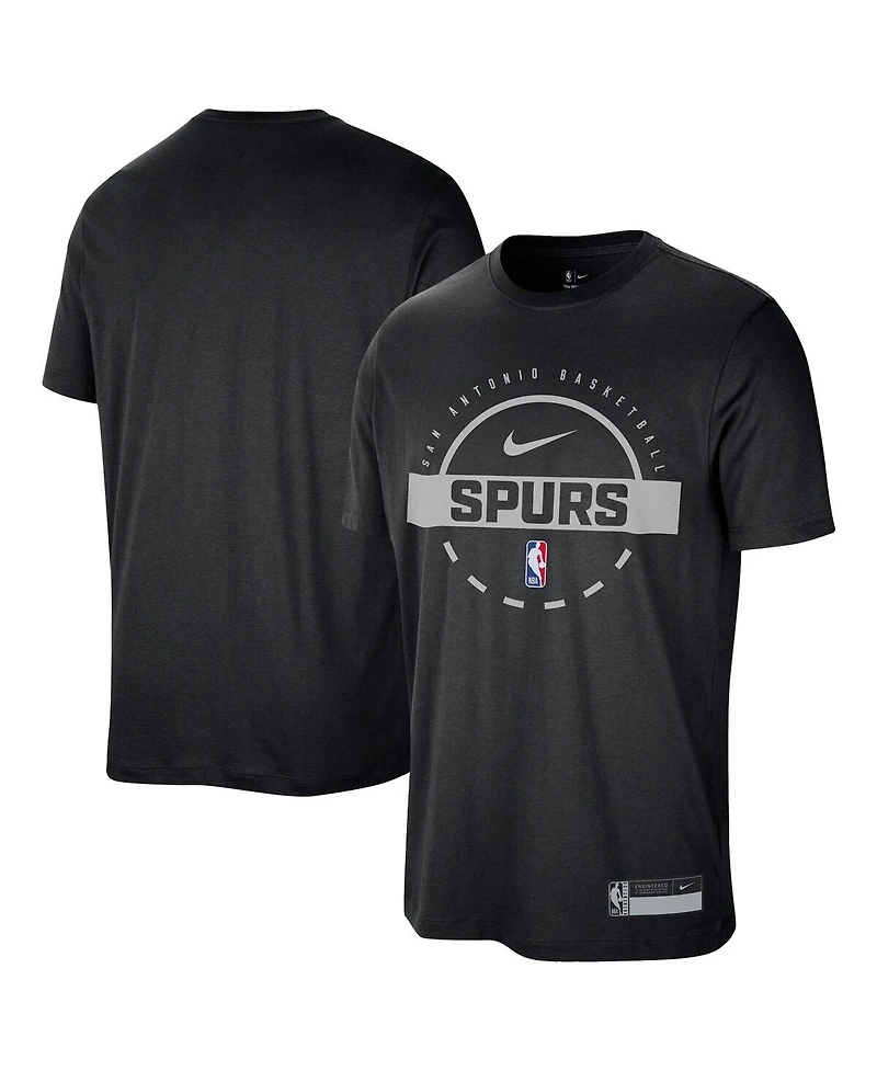 Nike Men's Black San Antonio Spurs 2025/26 On-Court Flare Performance Practice T-Shirt