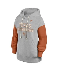 Nike Women's Heather Gray/Texas Orange Texas Longhorns Oversized Legacy Phoenix Pullover Hoodie