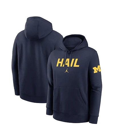 Jordan Men's Navy Michigan Wolverines Nickname Club Fleece Pullover Hoodie