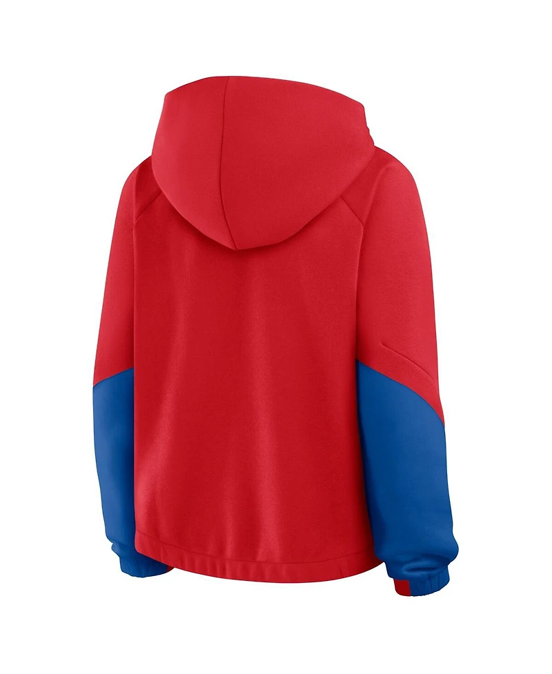 Fanatics Women's Red Philadelphia Phillies Oversized Time to Win Pullover Hoodie