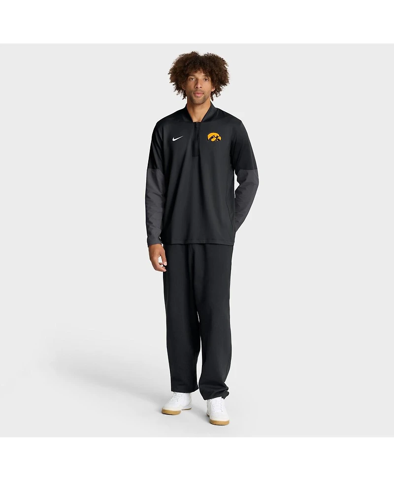 Nike Men's Black Iowa Hawkeyes One Goal Performance Half-Zip Pullover Hoodie