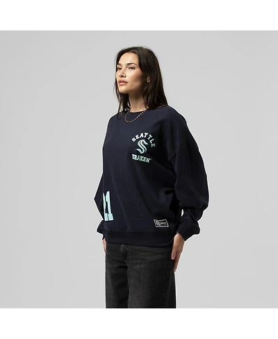 Mitchell & Ness Women's Deep Sea Blue Seattle Kraken Vintage Crewneck Sweatshirt