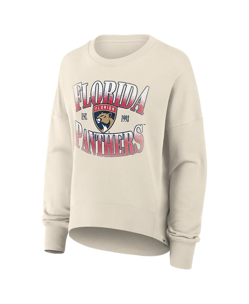 Fanatics Women's Cream Florida Panthers Oversized Slice Pullover Sweatshirt