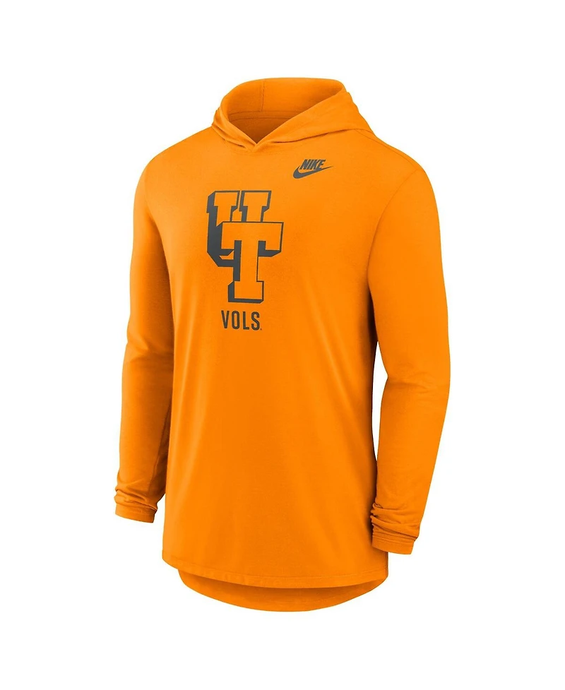 Nike Men's Tennessee Orange Volunteers Legacy Tri-Blend Dri-fit Long Sleeve Hoodie T-Shirt