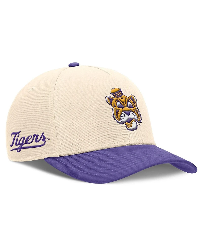 Nike Men's Natural/Purple Lsu Tigers Academic Rise Dri-fit Adjustable Hat