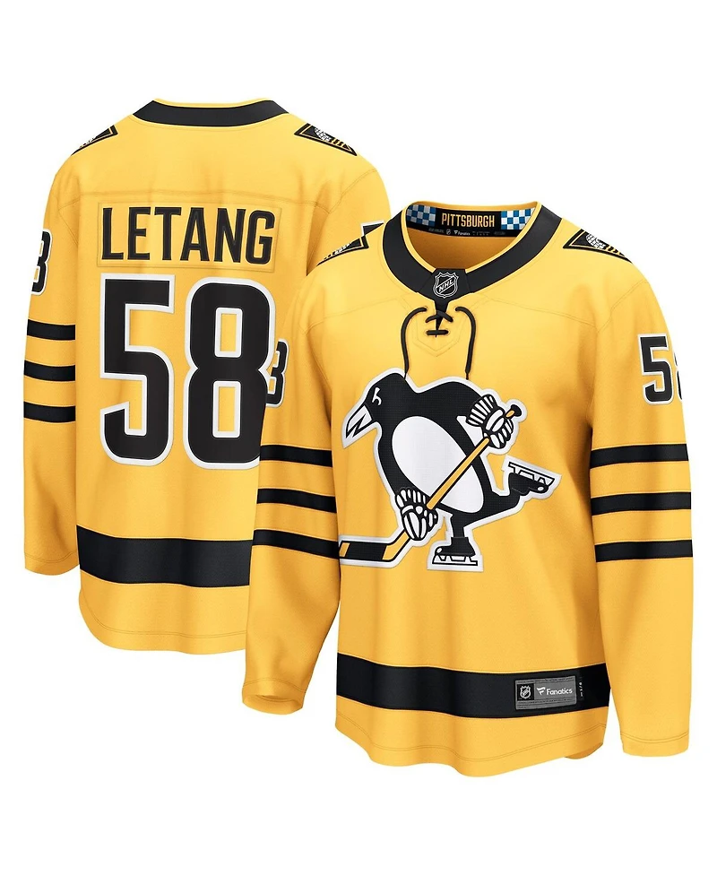 Fanatics Men's Kris Letang Gold Pittsburgh Penguins Alternate Breakaway Player Jersey