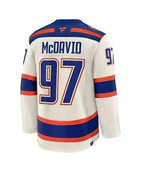 Fanatics Men's Connor McDavid Light Beige Edmonton Oilers Alternate Premium Jersey