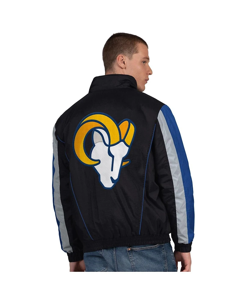 Starter Men's Black Los Angeles Rams Thursday Night Gridiron Half-Zip Jacket