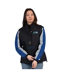 Starter Women's Black/College Navy Seattle Seahawks Thursday Night Gridiron Half-Zip Jacket