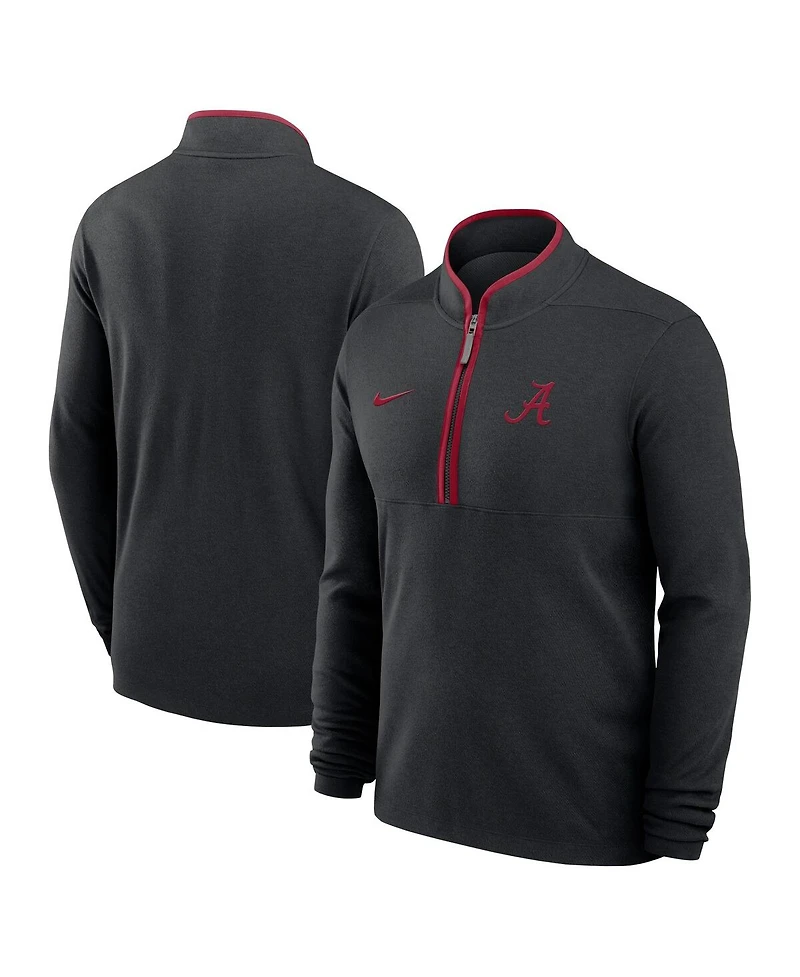 Nike Men's Black Alabama Crimson Tide Courtside Victory Dri-fit Half-Zip Pullover Sweatshirt