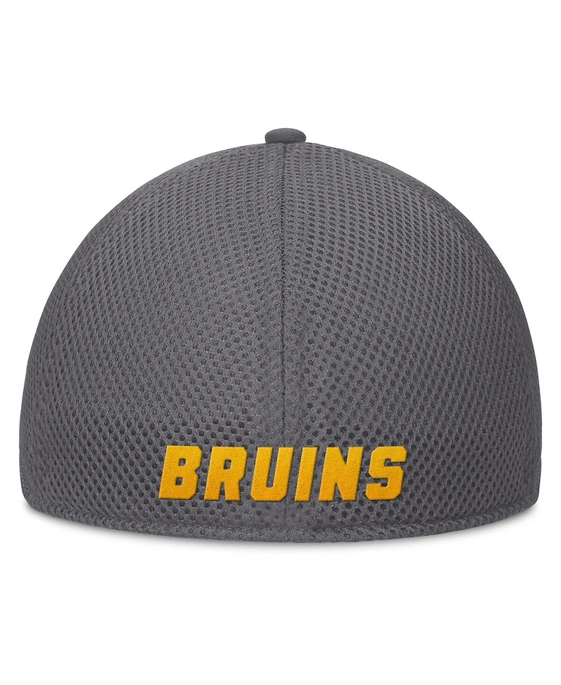 Fanatics Men's Gray Boston Bruins Clincher Team Stripes Flex Hat
