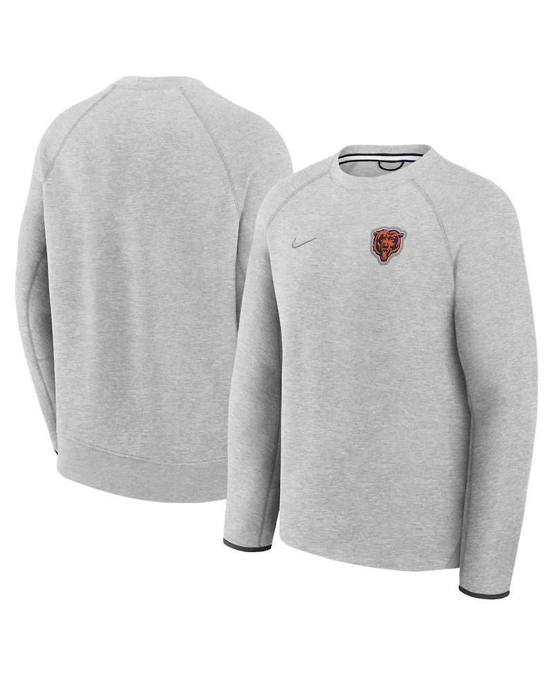 Nike Men's Heather Gray Chicago Bears Tech Fleece Raglan Sweatshirt