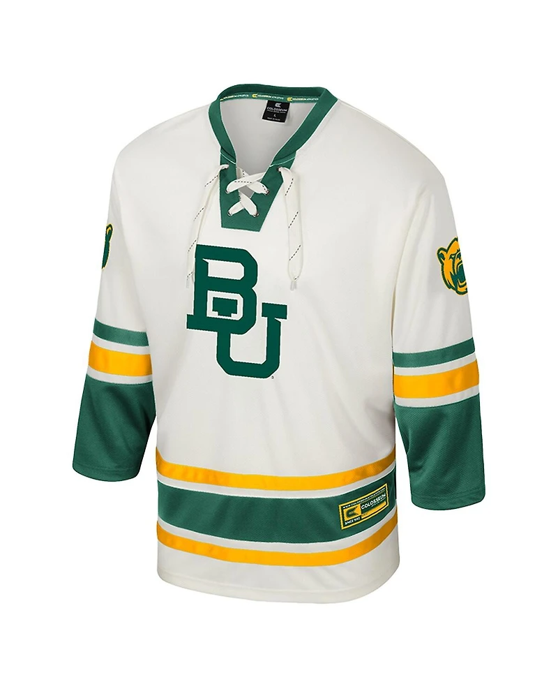 Colosseum Men's Cream Baylor Bears Puck Proud Fashion Hockey Jersey