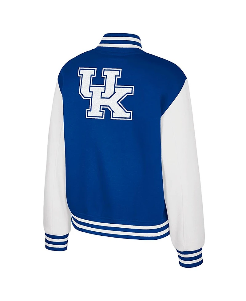 Colosseum Women's Royal Kentucky Wildcats French Baguette Full Snap Fleece Jacket