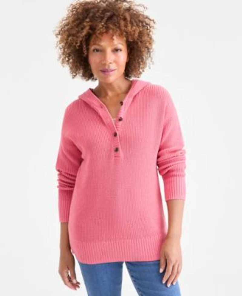 Style Co Womens Cotton Hoodie Sweater Macys Exclusive