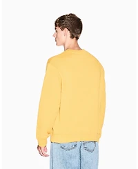 A|X Armani Exchange Men's Center Chest Graphic Fleece Crewneck Hoodie