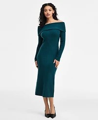 Bar Iii Women's Off-The-Shoulder Sweater Dress, Macy's Exclusive