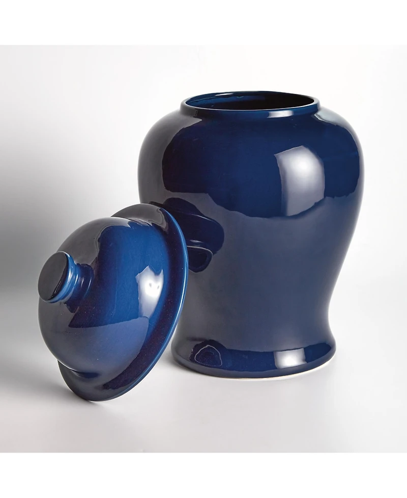 Napa Home & Garden Koa Wide Lidded Ginger Jar - Navy Ceramic - Large Size