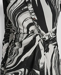 Dkny Petite Long-Sleeve Knotted Belted Faux Wrap Dress