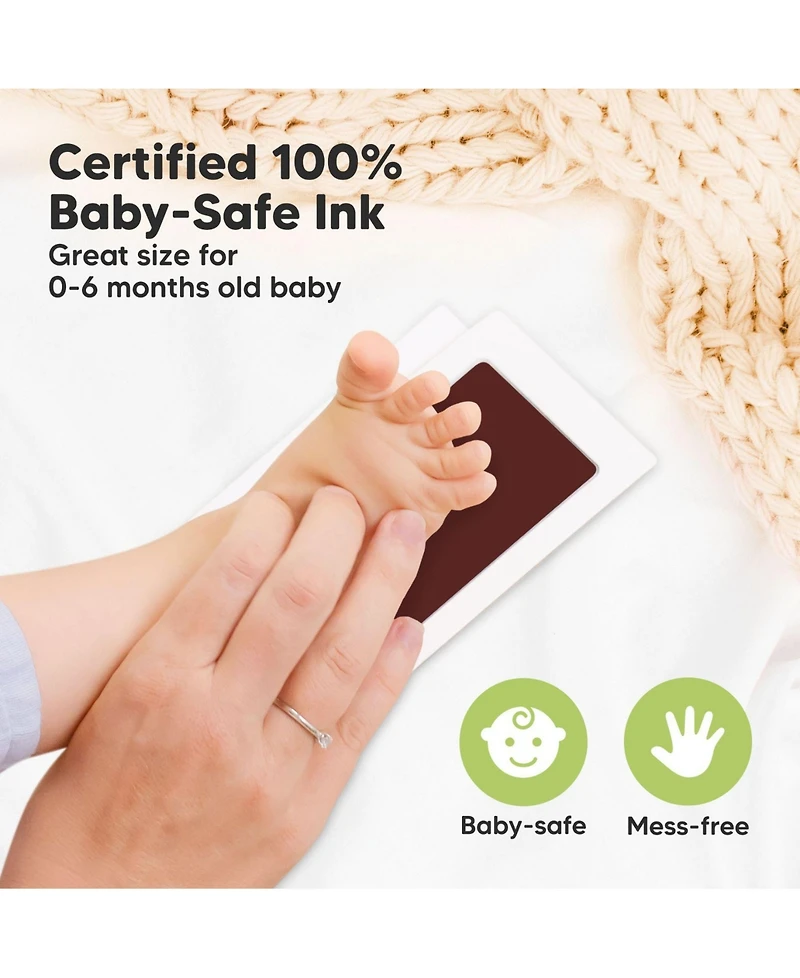 KeaBabies 4pk Inkless Ink Pad for Baby Hand and Footprint Kit, Clean Touch Dog Paw