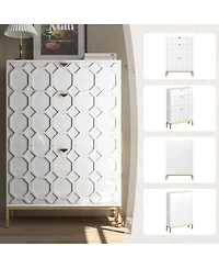 Clihome Shoe Storage Cabinet,Modern Cabinet with 3 Flip Drawers,Freestanding Hidden Slim Narrow Rack for Entryway,Hallway,Bl