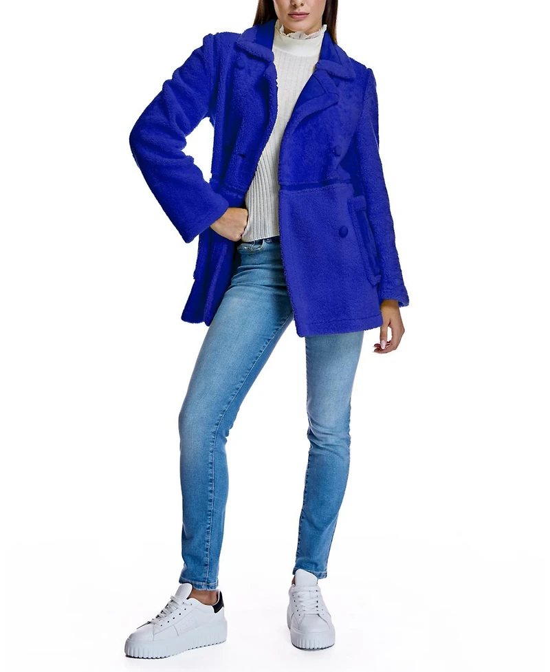 Julia & Stella by Maximilian Women's Shearling Lamb Pea Jacket