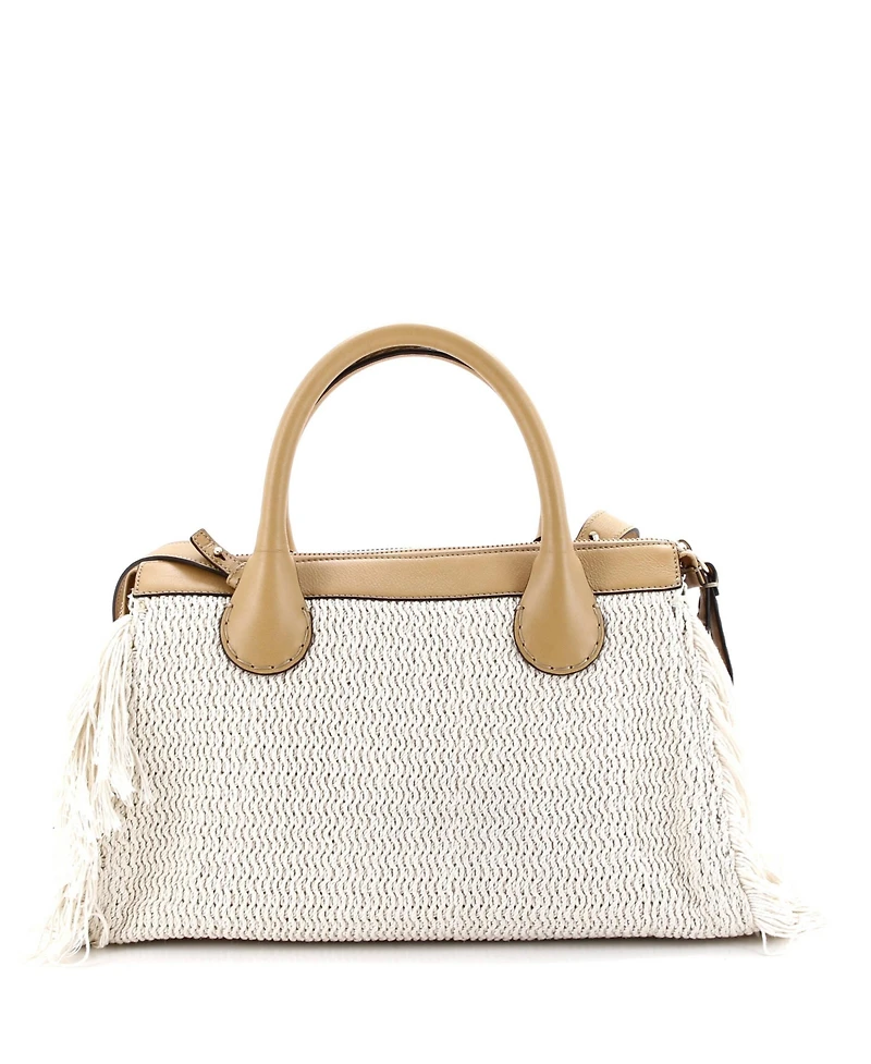 Pre-Owned Chloe Medium Edith Nm Satchel Knit Cotton with Leather