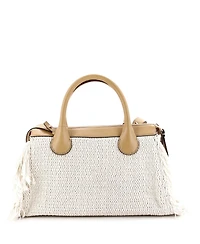 Pre-Owned Chloe Medium Edith Nm Satchel Knit Cotton with Leather