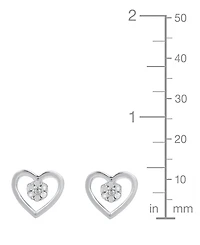 Macy's Diamond Heart Earrings (1/10 ct. t.w.) in Sterling Silver (also in 14K Gold-Plated Sterling Silver)