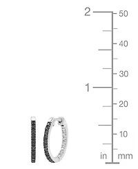 Macy's 2-Pc. Diamond Hoop Earrings Set (1/6 ct. t.w.) Sterling Silver