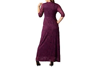 Kiyonna Women's Maria Lace A-Line Evening Gown with Pockets