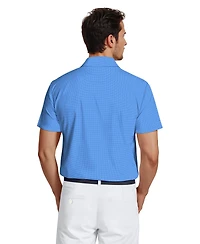 Pga Tour Men's Micro Geometric Print Short-Sleeve Golf Polo Shirt