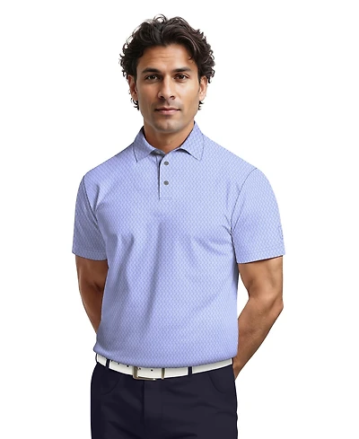 Pga Tour Men's All-Over Micro Jacquard Short-Sleeve Golf Polo Shirt
