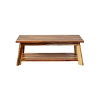 Porter Designs Kalispell Solid Sheesham Wood Coffee Table, Natural