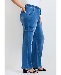 Avenue Women's Cassidy Wide Leg Cargo Jean